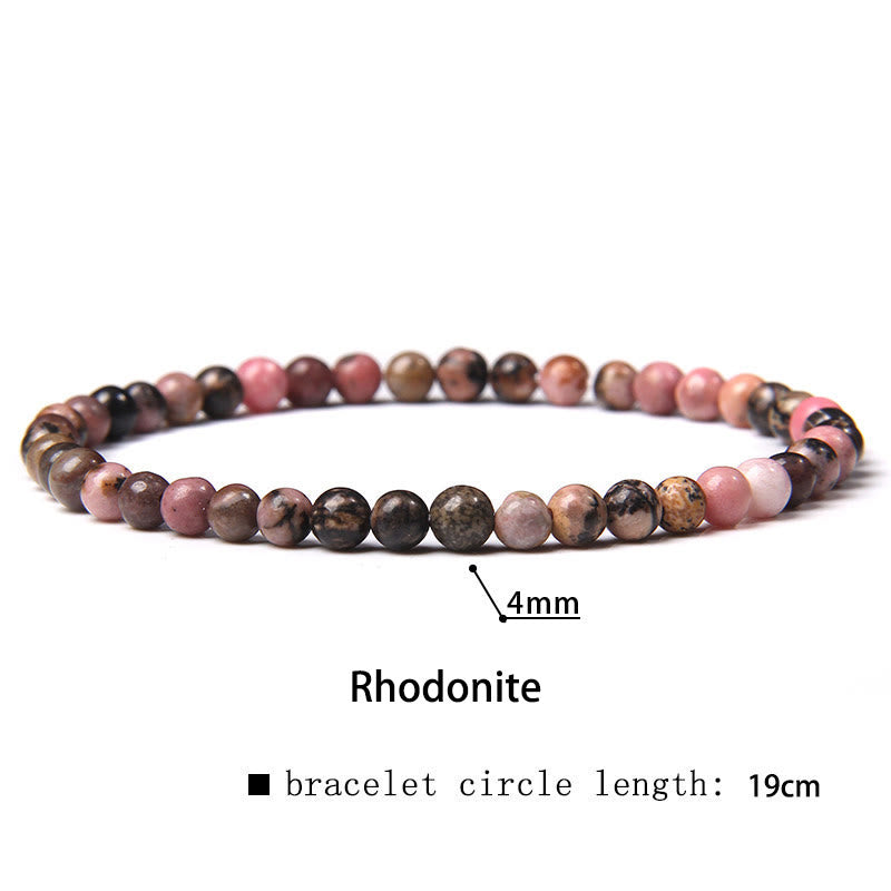 Buddhist Blessing 4mm Various Stone Crystal Mini Beads Healing Bracelet