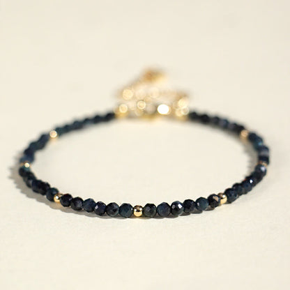 Buddhist Blessing Indicolite Tourmaline Copper Beads Wisdom Bracelet