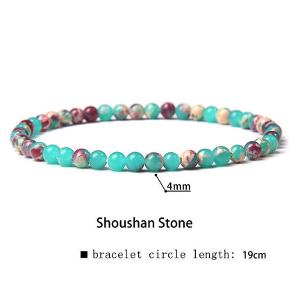 Buddhist Blessing 4mm Various Stone Crystal Mini Beads Healing Bracelet