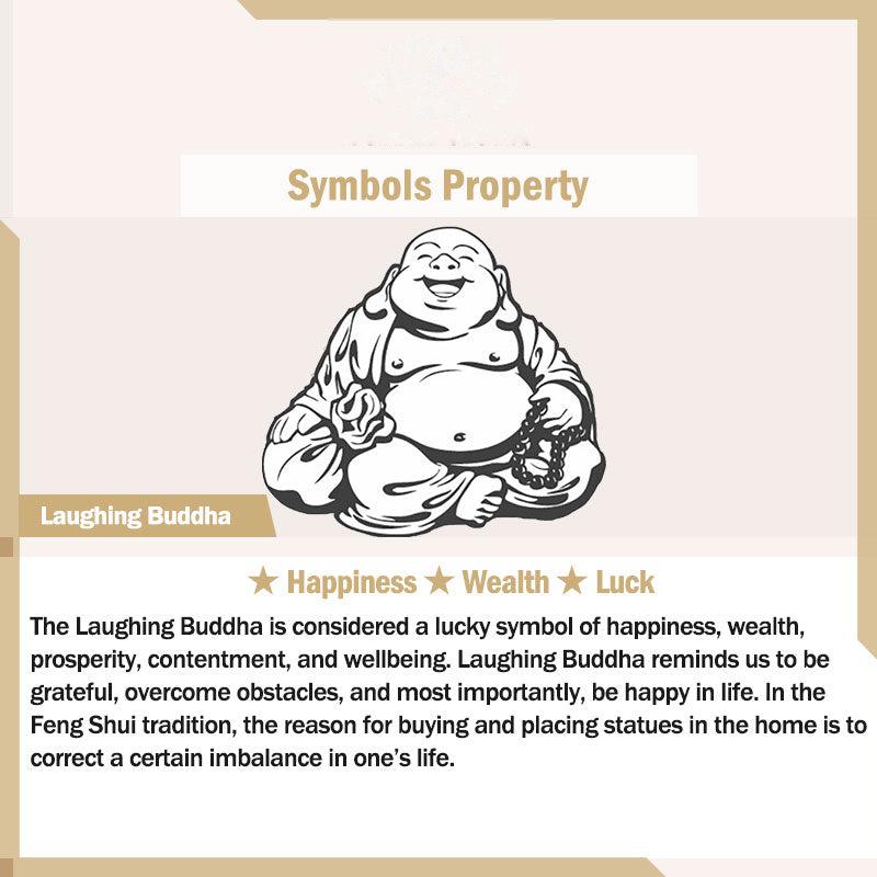 Buddhist Blessing 18K Gold Filled Laughing Buddhist Blessing Jade Luck Necklace Chain Pendant