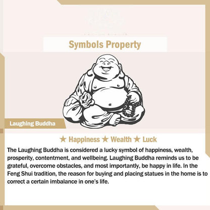 Buddhist Blessing 18K Gold Filled Laughing Buddhist Blessing Jade Luck Necklace Chain Pendant