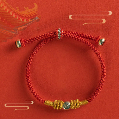 Buddhist Blessing Red String Chinese Characters Protection Bracelet