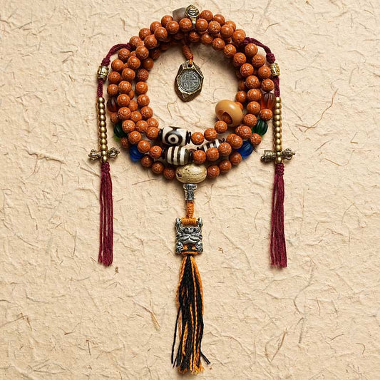 Buddhist Blessing Tibet Bodhi Seed 108 Mala Beads Wisdom Peace Bracelet Necklace