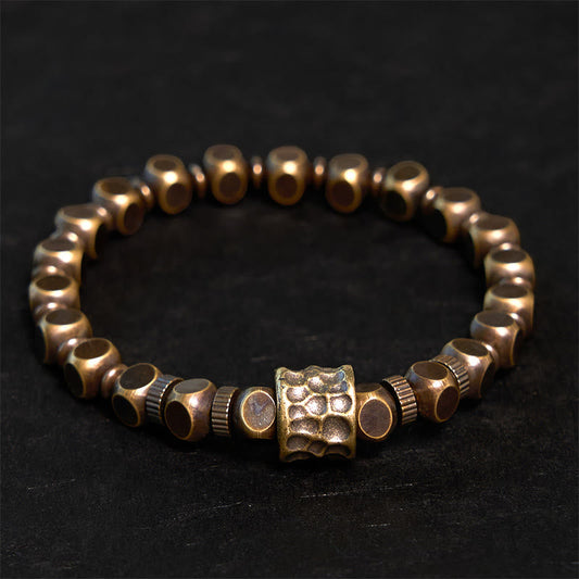Buddhist Blessing Copper Meteorite Pattern Balance Bracelet