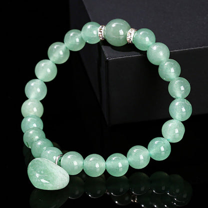 Buddhist Blessing Various Crystal Green Aventurine Love Heart Balance Bracelet