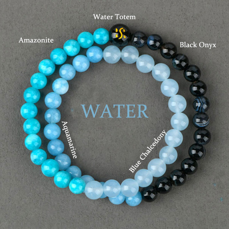 Buddhist Blessing Five Elements Various Agate Crystal Chalcedony White Crystal White Agate Luck Bracelet