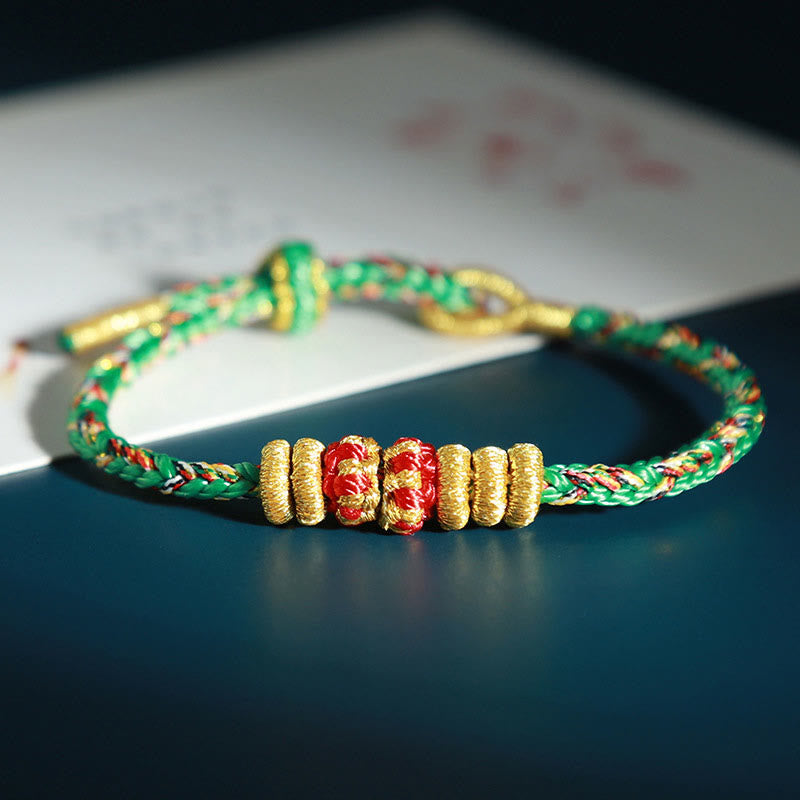 Buddhist Blessing Chinese Zodiac Natal Buddhist Blessing Colorful Strings Luck Bracelet