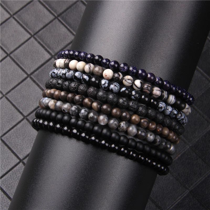 Buddhist Blessing 4mm Various Stone Crystal Mini Beads Healing Bracelet