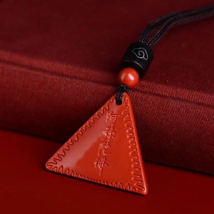 Buddhist Blessing Cinnabar Amitabha Calm Necklace Pendant