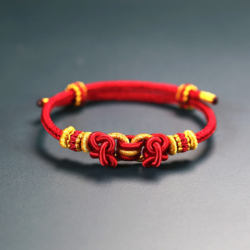 Buddhist Blessing Red String Saddle Knot Strength Bracelet