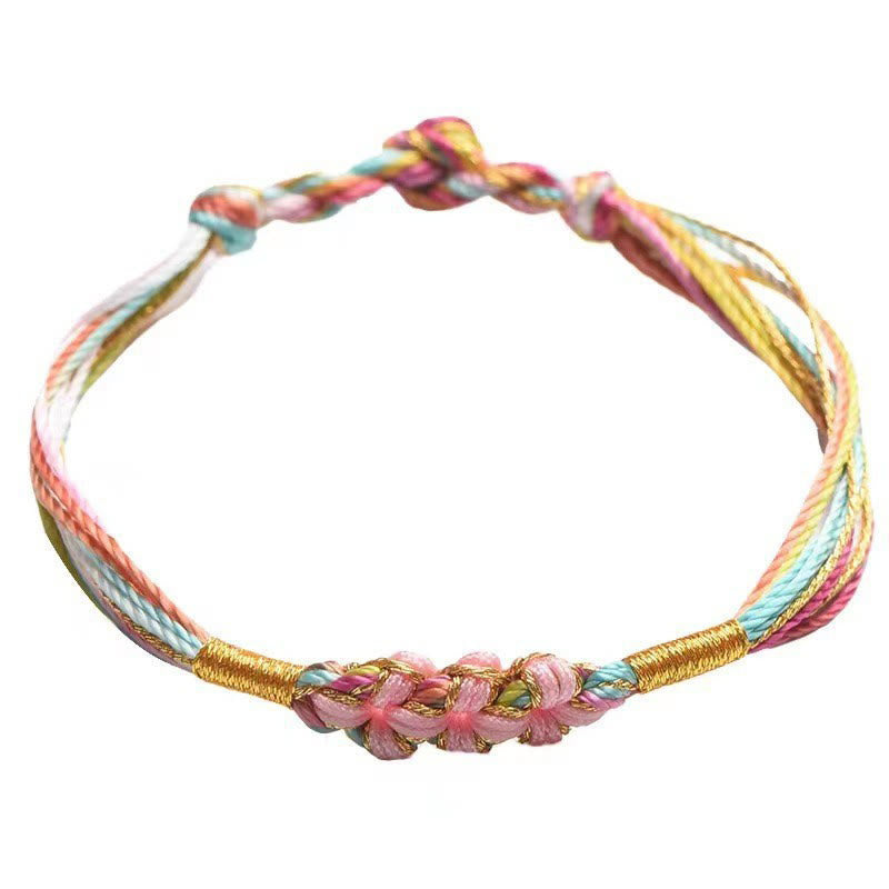 Buddhist Blessing Colorful Rope Peach Blossom Knot Zongzi Braided Bracelet