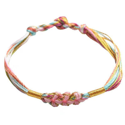 Buddhist Blessing Colorful Rope Peach Blossom Knot Zongzi Braided Bracelet