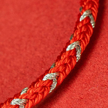 Buddhist Blessing Red String 925 Sterling Silver Safe Luck Bracelet