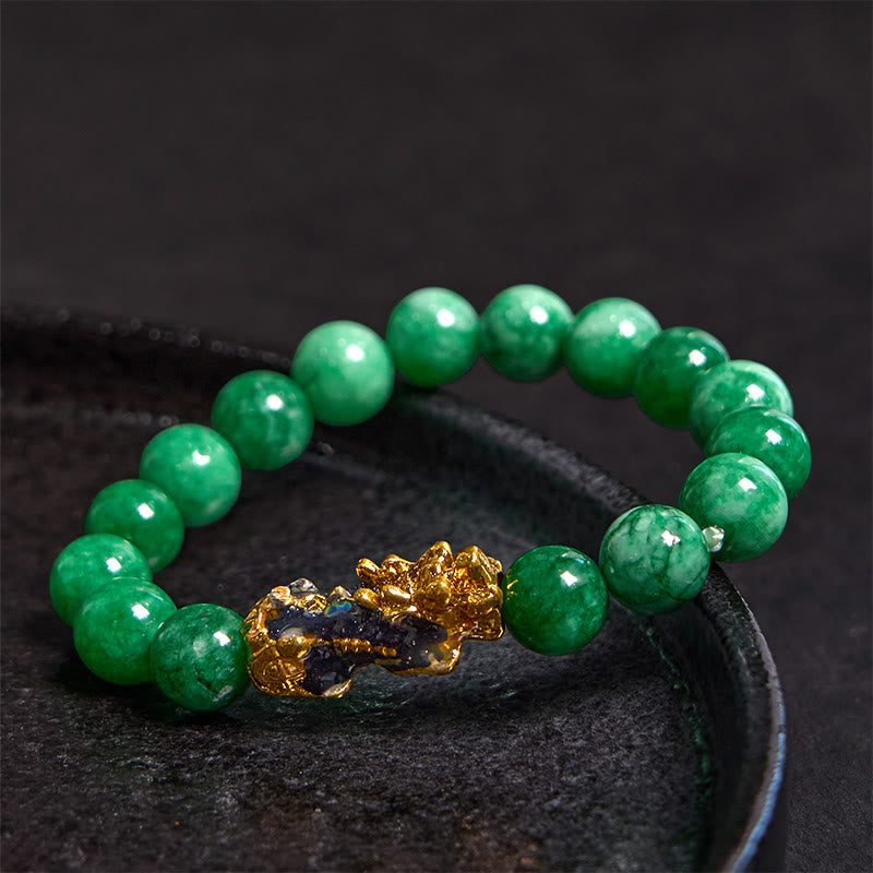 Buddhist Blessing FengShui PiXiu Jade Protection Bracelet