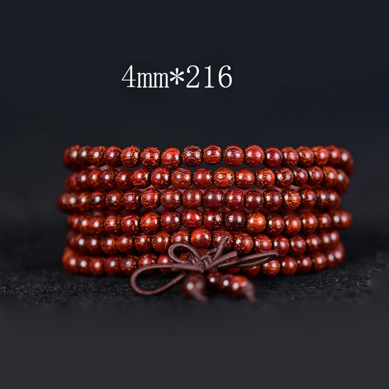 Buddhist Blessing Tibetan Small Leaf Red Sandalwood Balance Bracelet