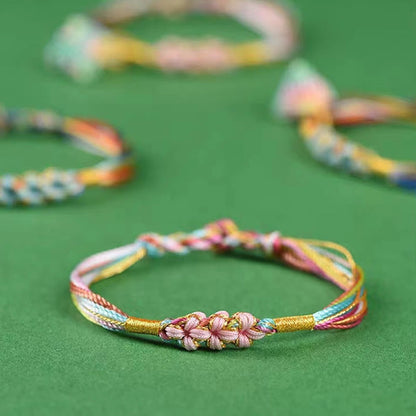 Buddhist Blessing Colorful Rope Peach Blossom Knot Zongzi Braided Bracelet