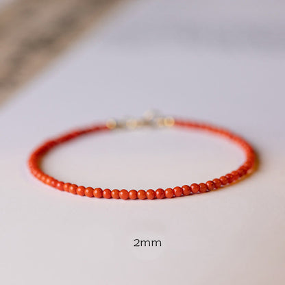 Buddhist Blessing Natural Cherry Persimmon Red Agate Ultra-thin Beads Confidence Bracelet
