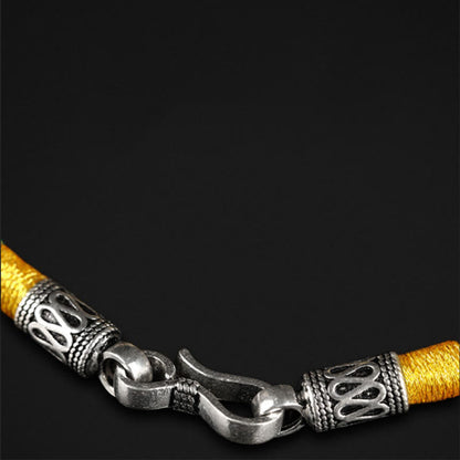 Buddhist Blessing Tibet 999 Gold Om Mani Padme Hum Handmade Eight Thread Peace Knot Luck Bracelet