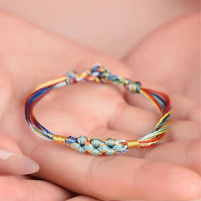 Buddhist Blessing Colorful Rope Peach Blossom Knot Zongzi Braided Bracelet