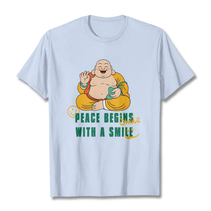 Buddhist Blessing Peace Begins With A Smile Tee T-shirt