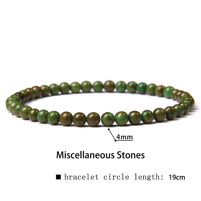 Buddhist Blessing 4mm Various Stone Crystal Mini Beads Healing Bracelet