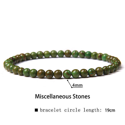 Buddhist Blessing 4mm Various Stone Crystal Mini Beads Healing Bracelet