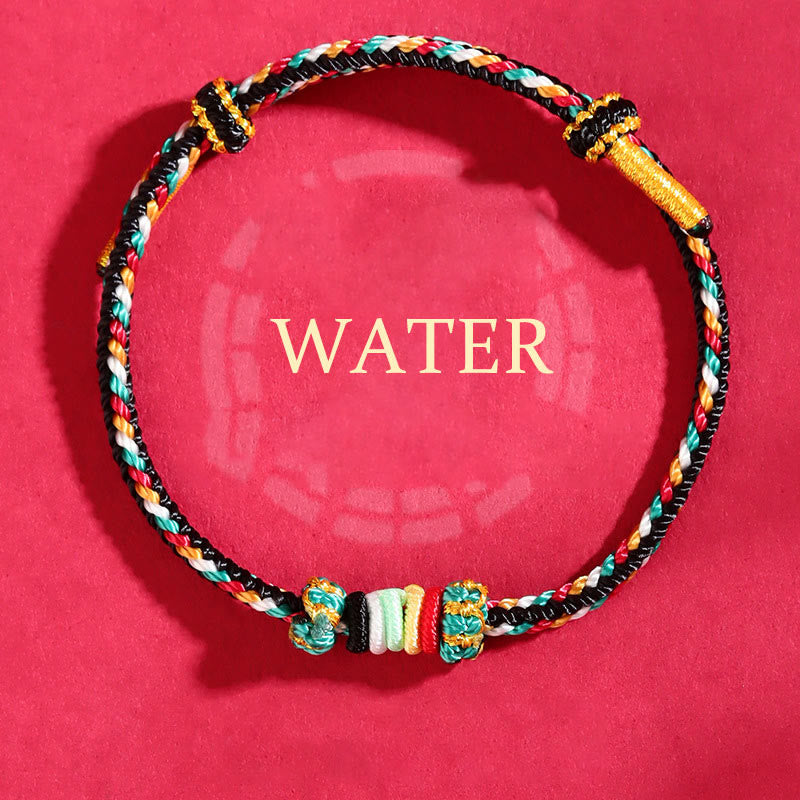 Buddhist Blessing Five Elements Colorful String Completeness Knot Reef Knot Braid Luck Bracelet
