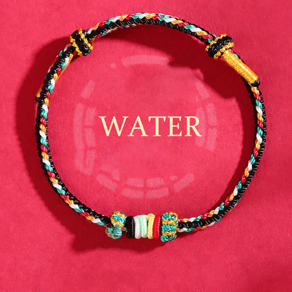 Buddhist Blessing Five Elements Colorful String Completeness Knot Reef Knot Braid Luck Bracelet
