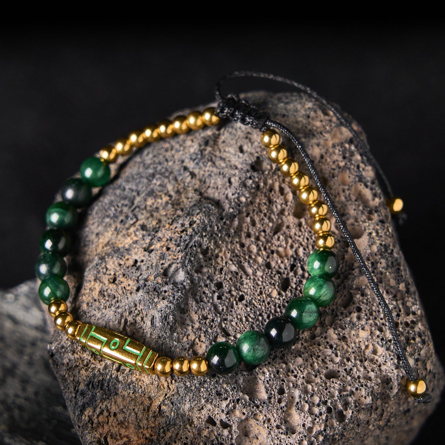 Buddhist Blessing Cute Bone Pattern Tiger Eye Courage Beads Bracelet