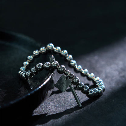 Buddhist Blessing Titanium Steel Good Luck Balance Bracelet