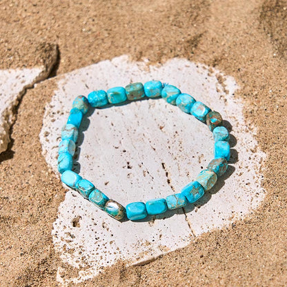 Buddhist Blessing Natural Colorful Emperor Stone Oval Square Beads Anti-stress Bracelet