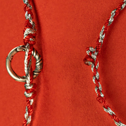 Buddhist Blessing 925 Sterling Silver Peace Buckle Luck String Bracelet