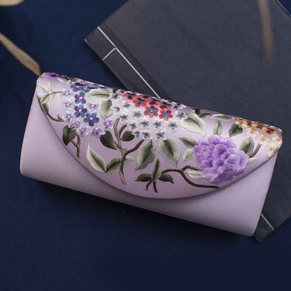 Buddhist Blessing Hydrangea Su Embroidery Wedding Shopping Wallet Purse Handbag Crossbody Bag