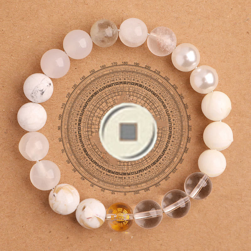 Buddhist Blessing Five Elements Various Agate Balance Luck Bracelet
