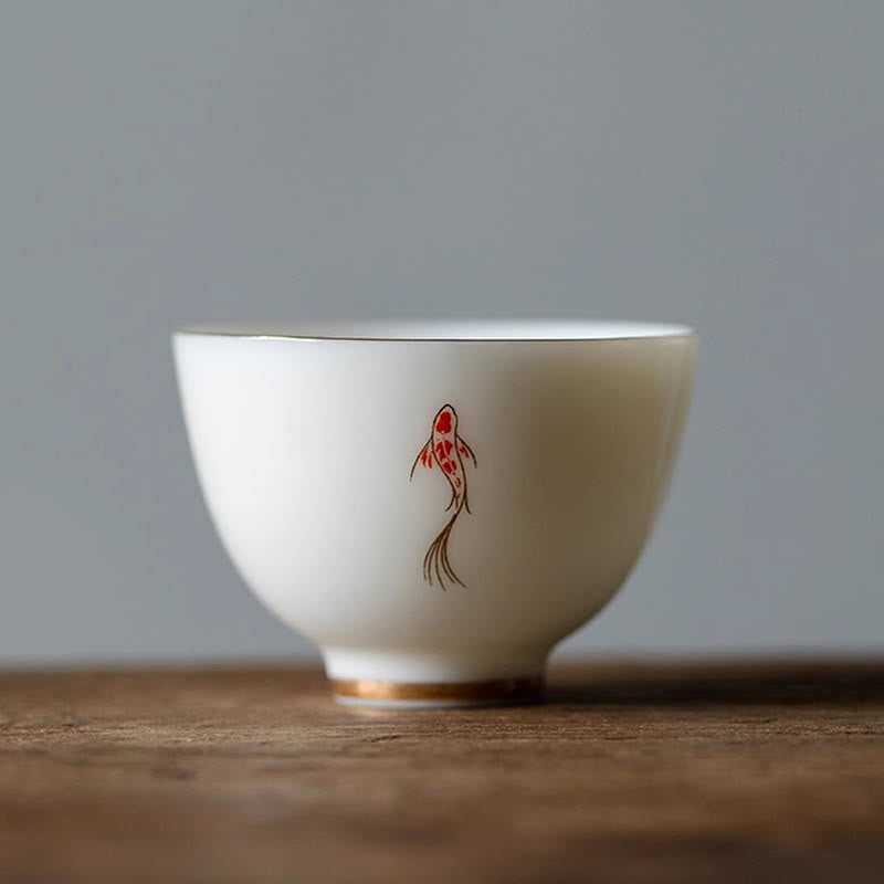 Buddhist Blessing Koi Fish Teacup Kung Fu Tea Cup