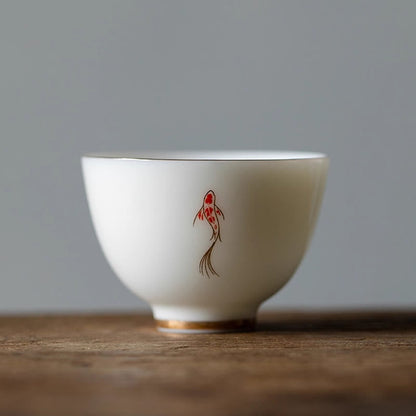 Buddhist Blessing Koi Fish Teacup Kung Fu Tea Cup