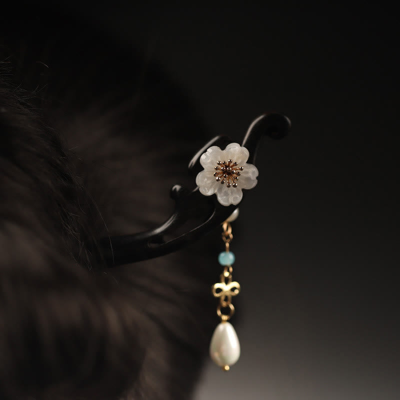 Buddhist Blessing Ebony Flower Butterfly Blessing Hairpin