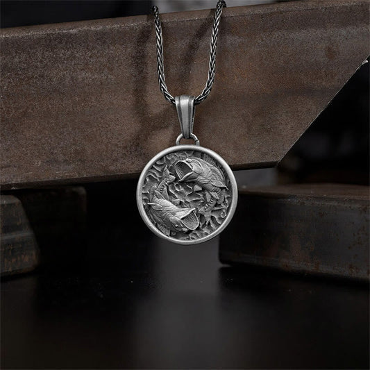 Buddhist Blessing Pure Tin Polishing Koi Fish Wealth Necklace Pendant