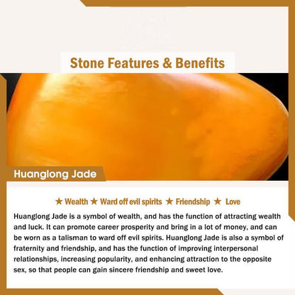 Buddhist Blessing Huanglong Jade Beads Wealth Bracelet