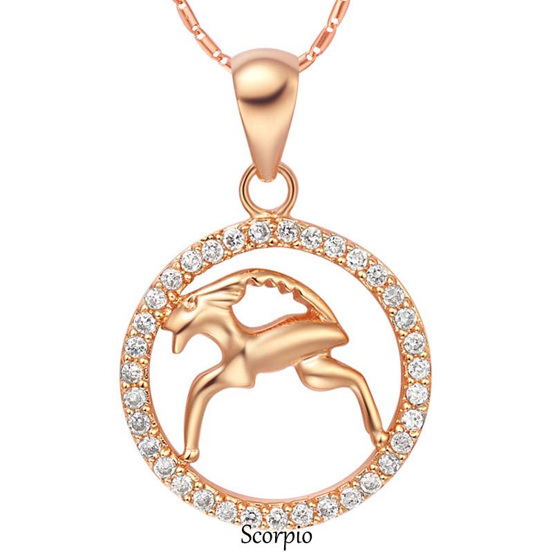 12 Constellations of the Zodiac Rhinestone Luck Necklace Chain Pendant (Extra 30% Off | USE CODE: FS30)