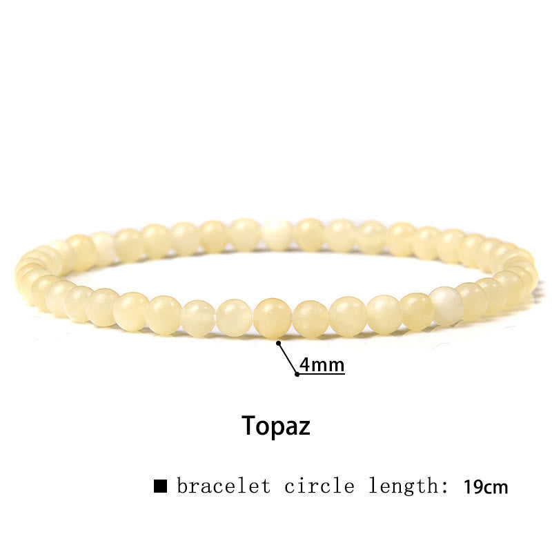 Buddhist Blessing 4mm Various Stone Crystal Mini Beads Healing Bracelet