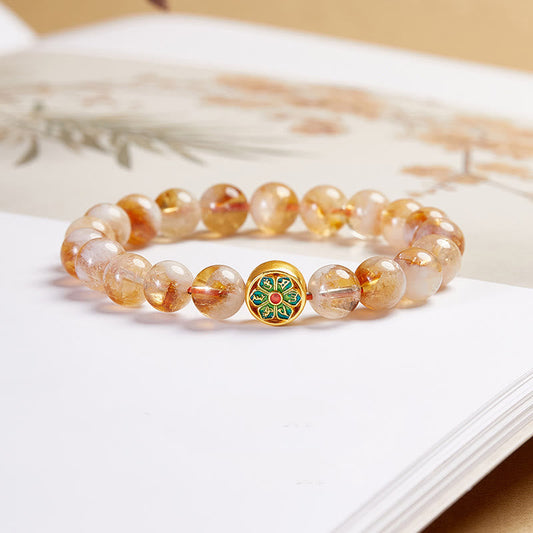 Buddhist Blessing 999 Sterling Silver Om Mani Padme Hum Citrine Protection Bracelet