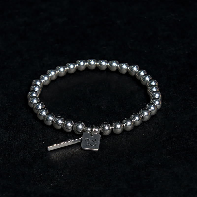 Buddhist Blessing Titanium Steel Good Luck Balance Bracelet