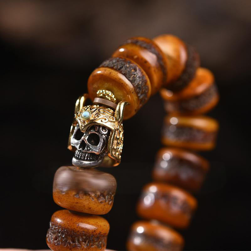 Buddhist Blessing Vintage Tibetan Bone Beads Skull Balance Bracelet
