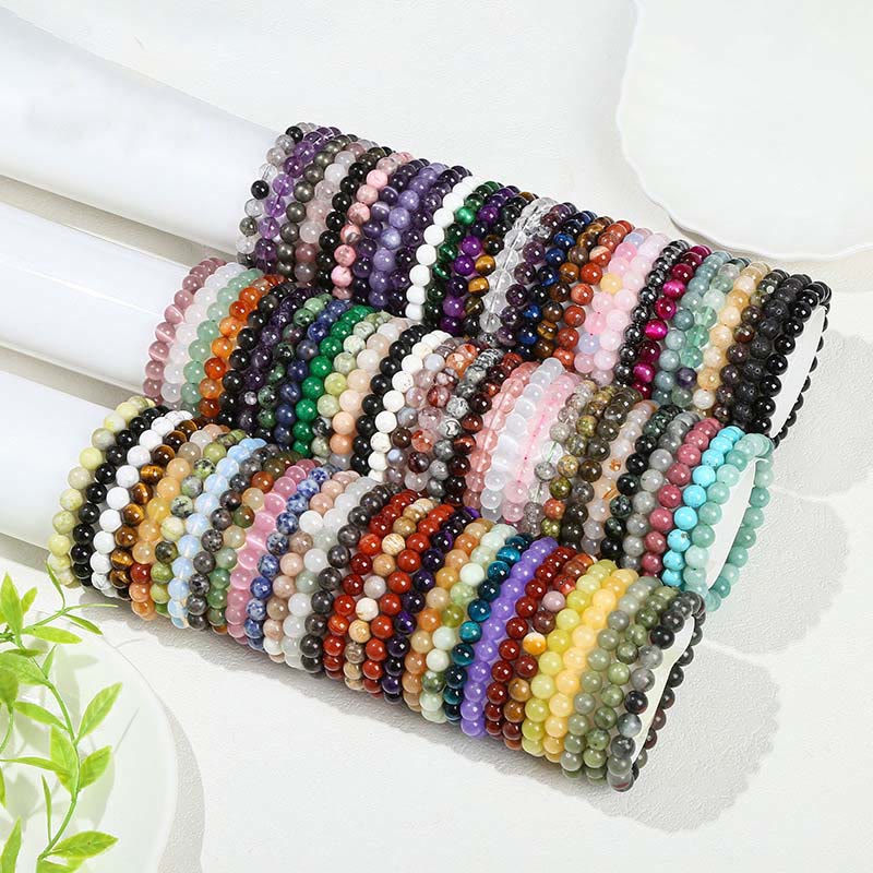 Buddhist Blessing Various Crystal Stone Amethyst Green Aventurine Rose Quartz Healing Bracelet
