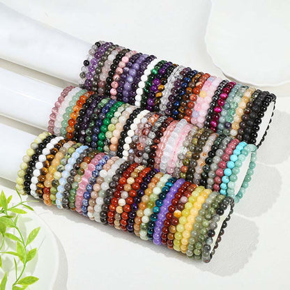 Buddhist Blessing Various Crystal Stone Amethyst Green Aventurine Rose Quartz Healing Bracelet