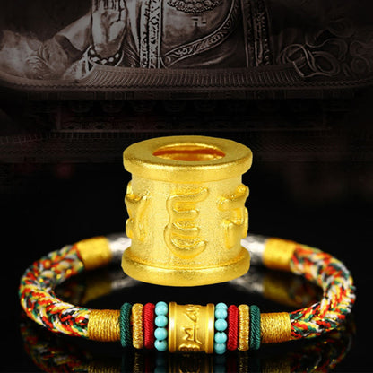 Buddhist Blessing Tibet 999 Gold Om Mani Padme Hum Handmade Eight Thread Peace Knot Luck Bracelet