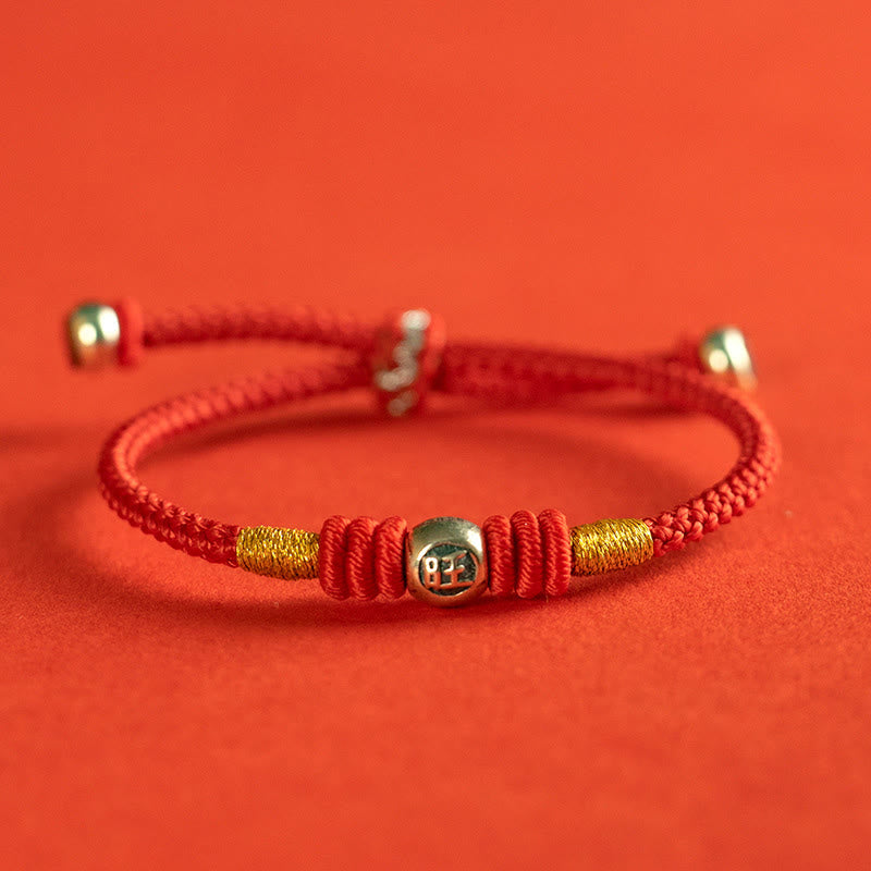 Buddhist Blessing Red String Chinese Characters Protection Bracelet