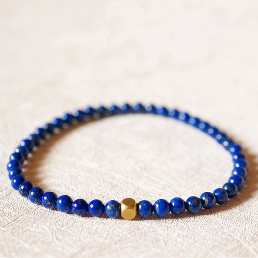 Buddhist Blessing 4mm Ultra-thin Lazurite Beads Self Care Bracelet