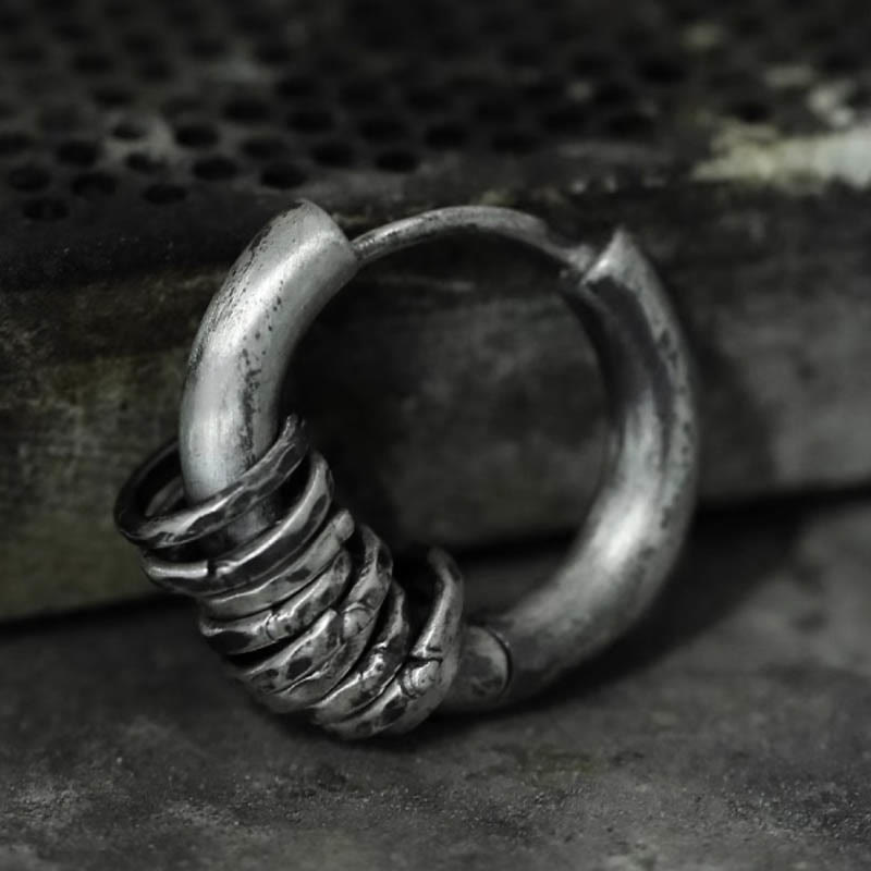 Buddhist Blessing 925 Sterling Silver Hand-hammered Protection Earrings